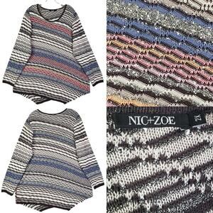 Nic+Zoe Sweater Women’s Plus Size 2X Long Sleeve Knit Multicolor Striped